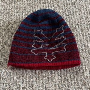 Zoo York Red Ribbed Knit Beanie with Black Logo Tag